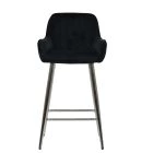 Hamilton Bar Stool Black Velvet & Chrome