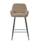 Hamilton Bar Stool Fawn Brown Fabric & Chrome