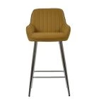 Hamilton Bar Stool Light Tan Brown Leather & Chrome