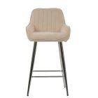 Hamilton Bar Stool Natural Cream Fabric & Chrome