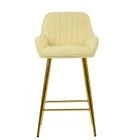 Hamilton Bar Stool Cream Leather & Gold
