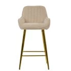 Hamilton Bar Stool Natural Cream Fabric & Gold