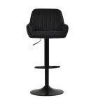 Bronx Bar Stool Black Leather & Black