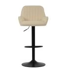 Bronx Bar Stool Cream Leather & Black