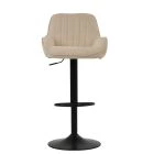 Bronx Bar Stool Natural Cream Fabric & Black