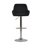 Blair Bar Stool Black Leather & Chrome