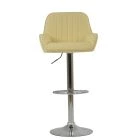 Blair Bar Stool Cream Leather & Chrome