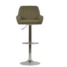 Blair Bar Stool Taupe Leather & Chrome