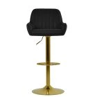 Harton Bar Stool Black Leather & Gold