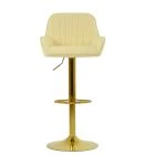 Harton Bar Stool Cream Leather & Gold