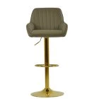 Harton Bar Stool Taupe Leather & Gold
