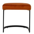 Layto Low Bar Stool Burnt Orange Velvet & Black 46cm