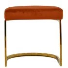 Layto Low Bar Stool Burnt Orange Velvet & Brass 46cm