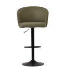 Franklin Bar Stool Taupe Leather & Black