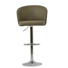 Kenton Bar Stool Taupe Leather & Chrome