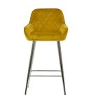 Carson Bar Stool Yellow Velvet & Chrome Base