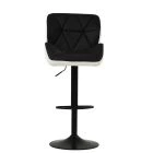 Cedar Bar Stool Black & White Leather & Black Base