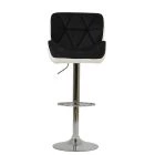 Eris Bar Stool Black & White Leather & Chrome Base
