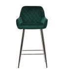 Carson Bar Stool Emerald Green Velvet & Chrome Base