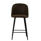 Brooklands Bar Stool Aged Brown Leather & Black Base