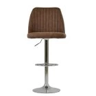 Darwin Bar Stool Aged Brown Leather & Chrome Base