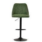 Tuscan Bar Stool Aged Olive Green Leather & Black Base