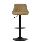 Fleur Bar Stool Aged Cream Leather & Black Base