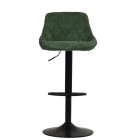 Fleur Bar Stool Aged Olive Green Leather & Black Base