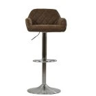 Swallow Bar Stool Aged Brown Leather & Brushed Steel