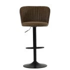 Tribeca Bar Stool Aged Brown Leather & Black Base