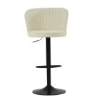 Tribeca Bar Stool Cream Boucle Fabric & Black Base