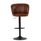 Tribeca Bar Stool Vintage Tan Brown Leather & Black Base