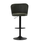 Tribeca Bar Stool Slate Grey Leather & Black Base