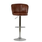 Jardin Bar Stool Vintage Brown Leather & Chrome Base