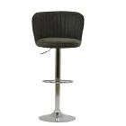 Jardin Bar Stool Slate Grey Leather & Chrome Base