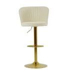 Heather Bar Stool Cream Boucle Fabric & Gold Base