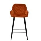 Carson Bar Stool Burnt Orange Velvet & Black Base