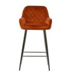 Carson Bar Stool Burnt Orange Velvet & Chrome Base