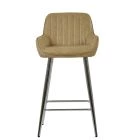 Hamilton Bar Stool Aged Cream Leather & Chrome Base