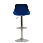 Flo Bar Stool Blue Velvet & Chrome Base