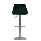 Flo Bar Stool Emerald Green Velvet & Chrome Base