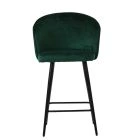 Novara Bar Stool Emerald Green Velvet & Black Base