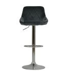 Flo Bar Stool Grey Velvet & Chrome Base