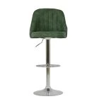 Palento Bar Stool Aged Olive Green Leather & Chrome Base