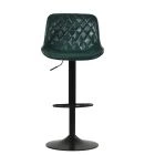Torek Bar Stool Forest Green Leather & Black Base