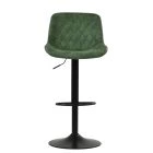 Torek Bar Stool Aged Olive Green Leather & Black Base