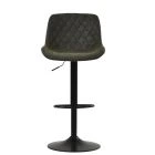 Torek Bar Stool Slate Grey Leather & Black Base