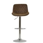 Mason Bar Stool Aged Brown Leather & Chrome Base