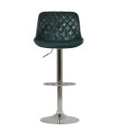 Mason Bar Stool Forest Green Leather & Chrome Base