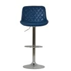 Mason Bar Stool Blue Leather & Chrome Base